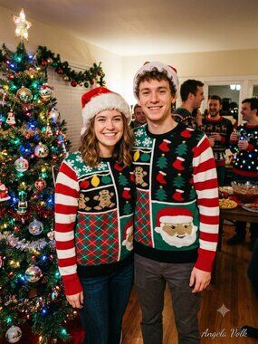 Amnesia Festive Ugly Christmas Sweater S/P (Fits 4-6)